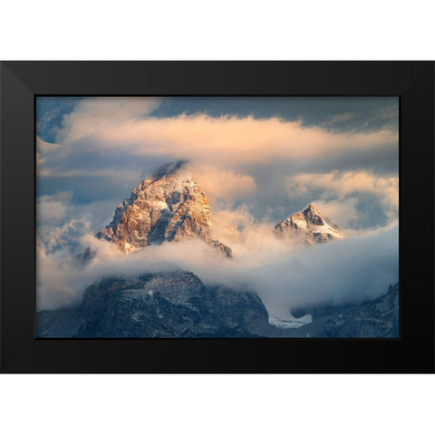Grand Teton Clouds Color Black Modern Wood Framed Art Print by Majchrowicz, Alan