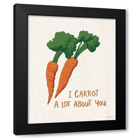 Veggie Fun II Black Modern Wood Framed Art Print with Double Matting by Penner, Janelle