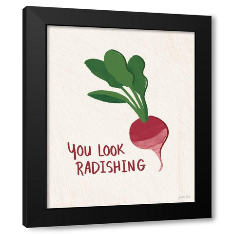 Veggie Fun VI Black Modern Wood Framed Art Print with Double Matting by Penner, Janelle