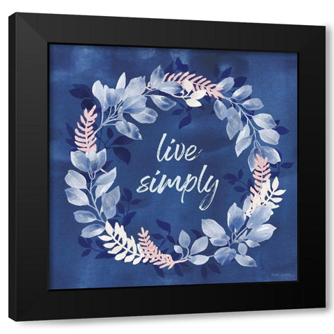 Indigo Petals IV Black Modern Wood Framed Art Print by Grove, Beth