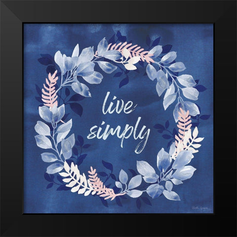 Indigo Petals IV Black Modern Wood Framed Art Print by Grove, Beth