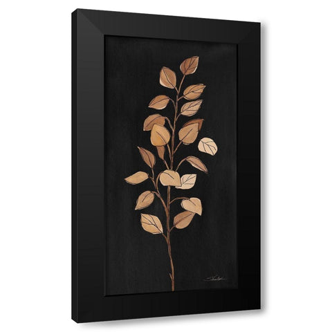 Farm Branch I on Black Black Modern Wood Framed Art Print by Vassileva, Silvia