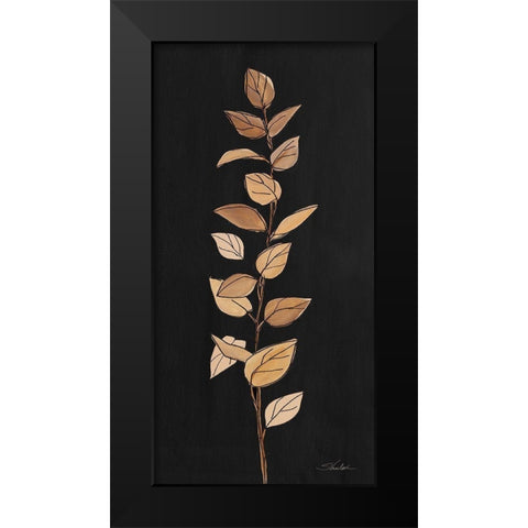 Farm Branch II on Black Black Modern Wood Framed Art Print by Vassileva, Silvia