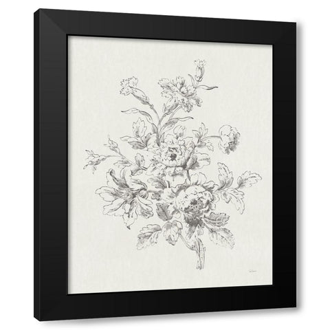 Toile Roses IX Neutral Black Modern Wood Framed Art Print with Double Matting by Schlabach, Sue