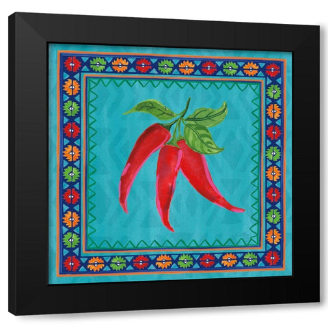 Mucho Caliente I Black Modern Wood Framed Art Print with Double Matting by Zaman, Farida