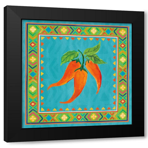 Mucho Caliente III Black Modern Wood Framed Art Print with Double Matting by Zaman, Farida