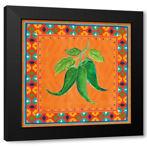 Mucho Caliente IV Black Modern Wood Framed Art Print by Zaman, Farida