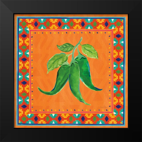 Mucho Caliente IV Black Modern Wood Framed Art Print by Zaman, Farida