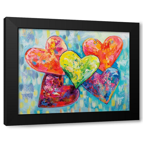 Family Love Black Modern Wood Framed Art Print with Double Matting by Vertentes, Jeanette