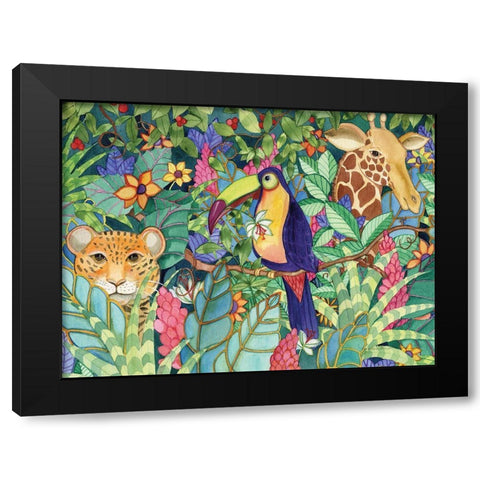 Jungle Black Modern Wood Framed Art Print with Double Matting by McKenna, Kathleen Parr
