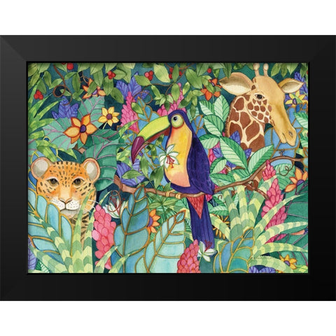 Jungle Black Modern Wood Framed Art Print by McKenna, Kathleen Parr