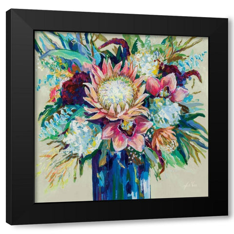 Marias Bouquet on Warm Gray Black Modern Wood Framed Art Print with Double Matting by Vertentes, Jeanette