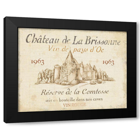 French Wine Label I Cream Black Modern Wood Framed Art Print with Double Matting by Brissonnet, Daphne