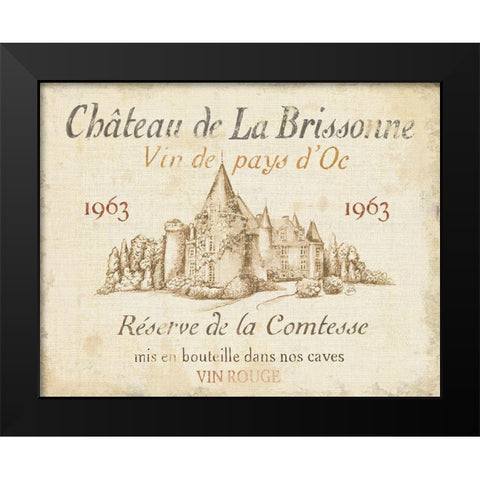 French Wine Label I Cream Black Modern Wood Framed Art Print by Brissonnet, Daphne
