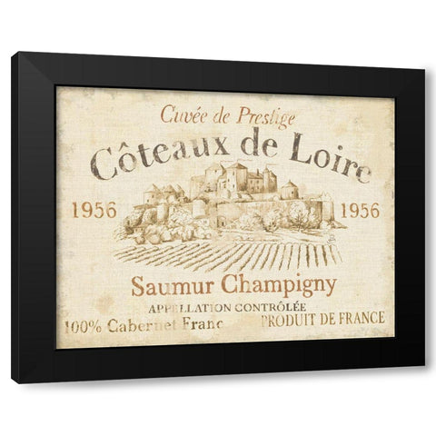 French Wine Label II Cream Black Modern Wood Framed Art Print with Double Matting by Brissonnet, Daphne