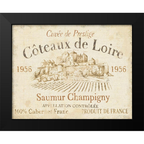 French Wine Label II Cream Black Modern Wood Framed Art Print by Brissonnet, Daphne