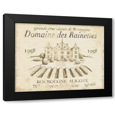 French Wine Label III Cream Black Modern Wood Framed Art Print with Double Matting by Brissonnet, Daphne