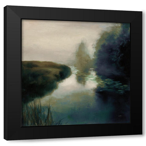 Twilight Fog Dark Black Modern Wood Framed Art Print with Double Matting by Purinton, Julia