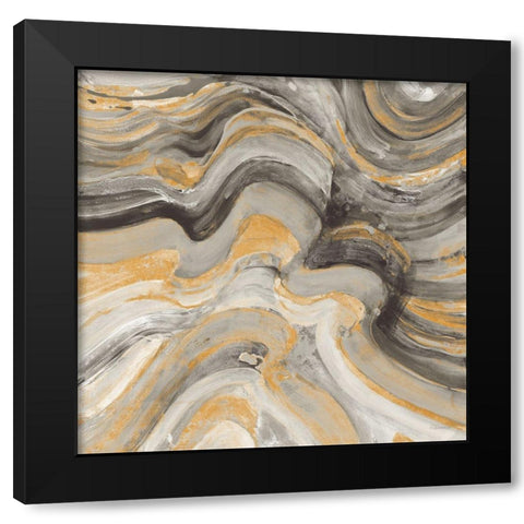 Floating Lava Autumn Black Modern Wood Framed Art Print by Hristova, Albena