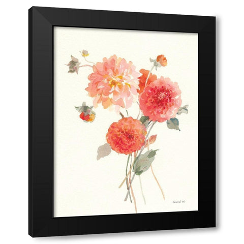 Summer Dahlias II Black Modern Wood Framed Art Print by Nai, Danhui