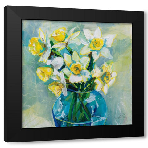 Early Blooms Black Modern Wood Framed Art Print with Double Matting by Vertentes, Jeanette