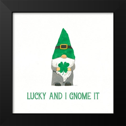 St Patricks Day Gnomes II Lucky Black Modern Wood Framed Art Print by Jackson, Jenaya