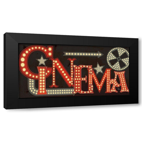 Movie Lights I v2 Black Modern Wood Framed Art Print with Double Matting by Pela Studio