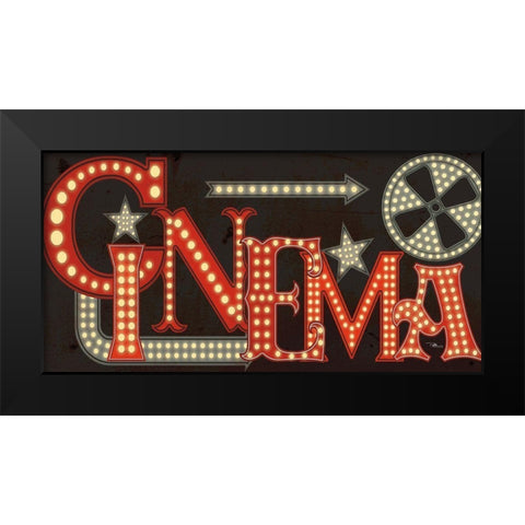 Movie Lights I v2 Black Modern Wood Framed Art Print by Pela Studio