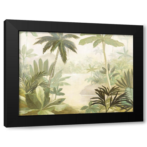 Palm Lagoon Black Modern Wood Framed Art Print with Double Matting by Purinton, Julia