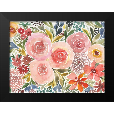 Full Bloom I Black Modern Wood Framed Art Print by Warrick, Cheryl