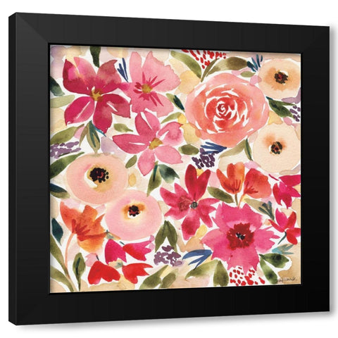 Cottage Garden Black Modern Wood Framed Art Print by Warrick, Cheryl