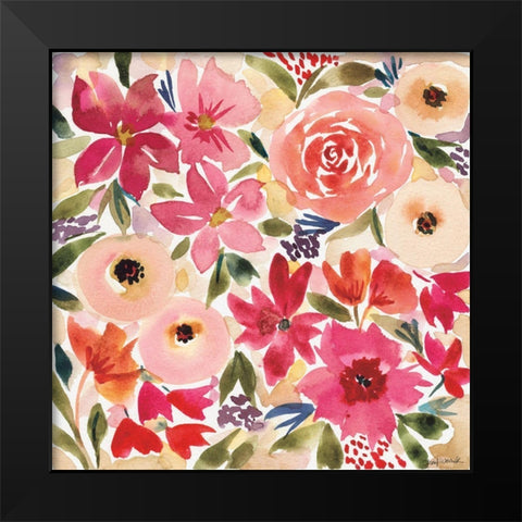 Cottage Garden Black Modern Wood Framed Art Print by Warrick, Cheryl