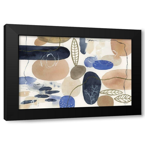 Leaves and Stones I Black Modern Wood Framed Art Print by Horn, Laura
