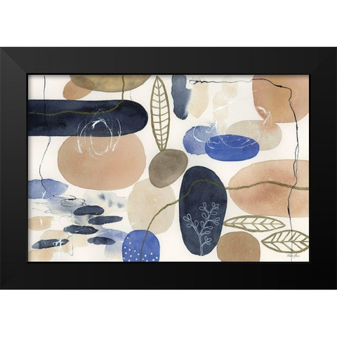 Leaves and Stones I Black Modern Wood Framed Art Print by Horn, Laura