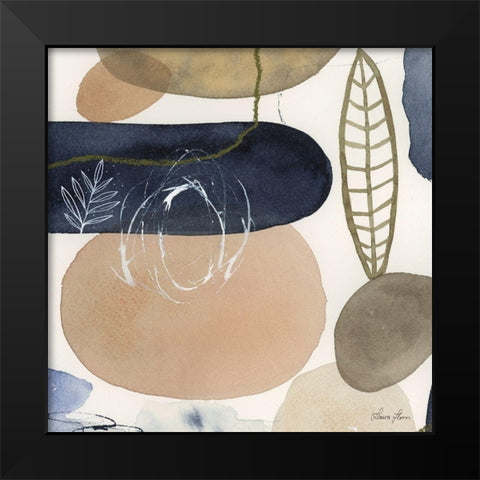 Leaves and Stones III Black Modern Wood Framed Art Print by Horn, Laura