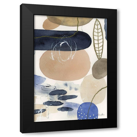 Leaves and Stones IV Black Modern Wood Framed Art Print by Horn, Laura