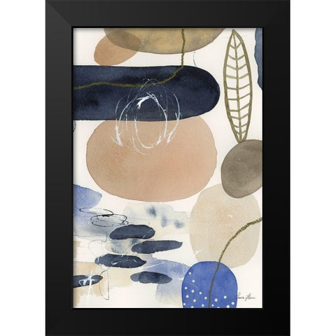 Leaves and Stones IV Black Modern Wood Framed Art Print by Horn, Laura