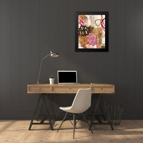 Petals and Fronds Black Modern Wood Framed Art Print by Horn, Laura