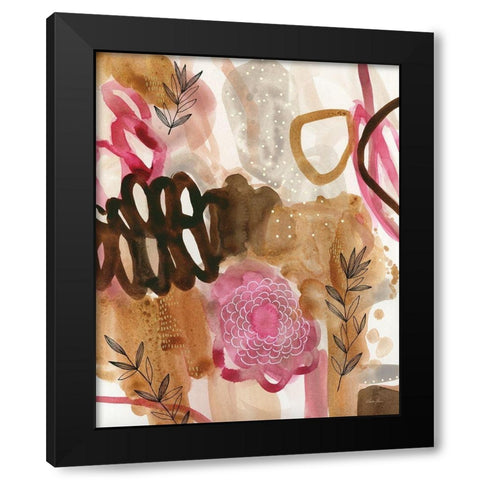 Petals and Fronds Black Modern Wood Framed Art Print with Double Matting by Horn, Laura