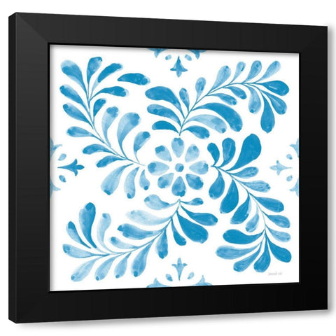 Blooming Orchard Tile V Black Modern Wood Framed Art Print by Nai, Danhui