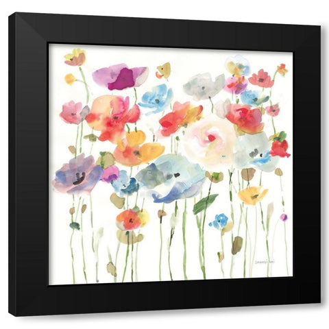 Bright Day Blooming Black Modern Wood Framed Art Print with Double Matting by Nai, Danhui