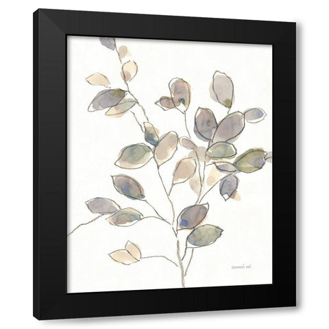 Transparent Branch Black Modern Wood Framed Art Print with Double Matting by Nai, Danhui