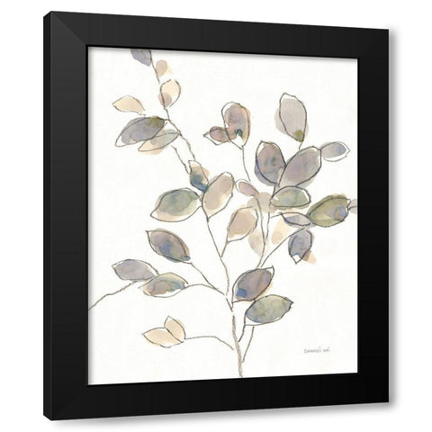 Transparent Branch Black Modern Wood Framed Art Print by Nai, Danhui