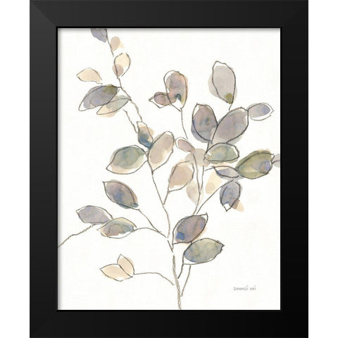 Transparent Branch Black Modern Wood Framed Art Print by Nai, Danhui