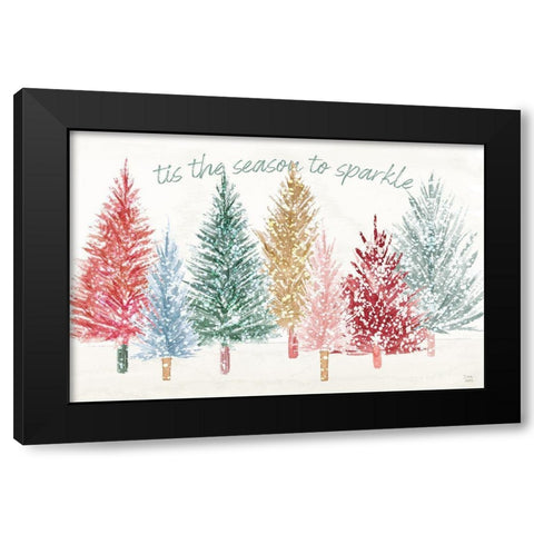 Holiday Sparkle I Black Modern Wood Framed Art Print with Double Matting by June, Dina