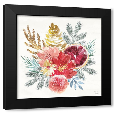 Holiday Sparkle III Black Modern Wood Framed Art Print by June, Dina