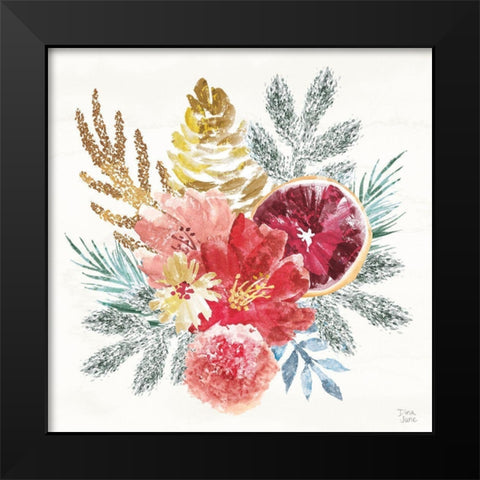 Holiday Sparkle III Black Modern Wood Framed Art Print by June, Dina