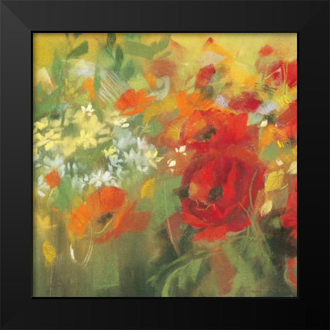 Oriental Poppy Field II Black Modern Wood Framed Art Print by Rowan, Carol