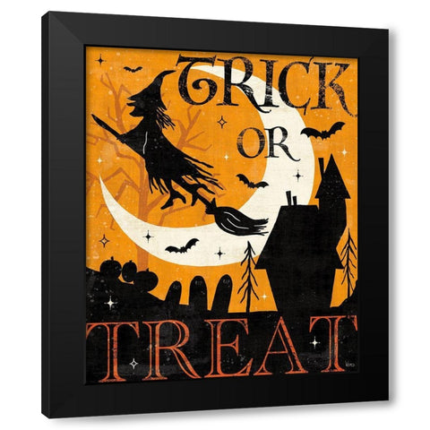 Halloween is Calling II Black Modern Wood Framed Art Print by Charron, Veronique