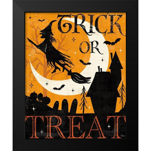 Halloween is Calling II Black Modern Wood Framed Art Print by Charron, Veronique